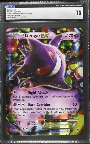 Jumbo CGC 10 GENGAR Ex 34/119 Pokemon 2016 (POP 7)