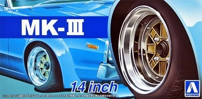 Aoshima 1/24 Scale Model Car Tuned Parts(56) MK-III 14"inch Wheel & Tire Set - Image 1 of 2