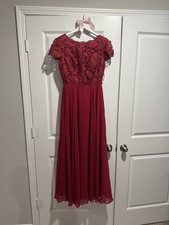 JJ s House Burgundy Bridesmaid Dress