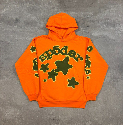 Sp5der Beluga Hoodie Orange Streetwear