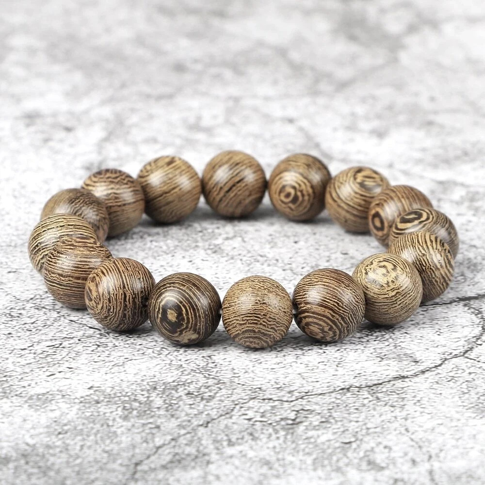 Natural Wooden Beads Bracelet Tibetan Buddha Rosary Handmade Bracelets Men Women