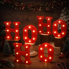 Christmas Letter Lights Sign Table Indoor Decoration Light up Letters Battery...