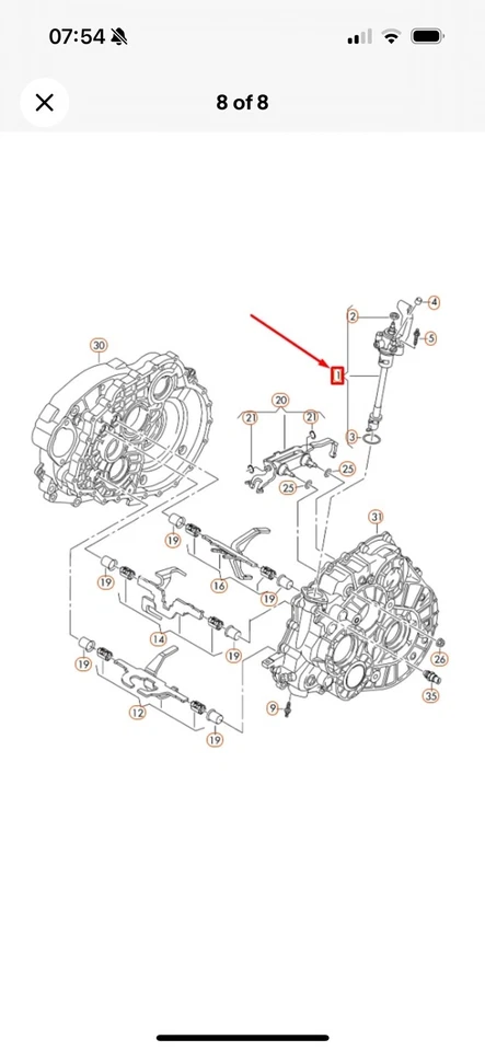 VOLKSWAGEN TRANSPORTER/CRAFTER GRARBOX Selector Fork 0A5301230G NEW GENUINE - Image 2 of 4