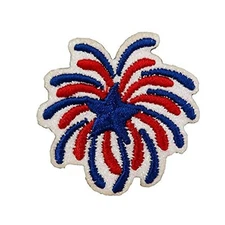 Cute-Patch Patriotic US Flag Fireworks Embroidered Iron on Patch 