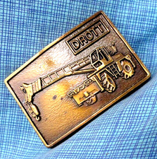 DROTT Carry Deck Crane Promo Belt Buckle Construction Equipment Vtg 70s .TAZ451