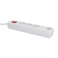 Unitec Steckdosenleiste 3 Fach 2 X Usb Mit Schalter Weiß 1,4M
