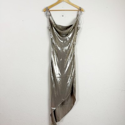 My Beachy Side Charlotte Gold Dress Old Hollywood Goddess Minimalist Luxury  Sz S | eBay
