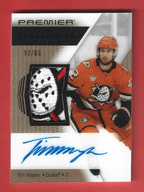 2025-26 Upper Deck Premier Rookie Auto Patch Gold Tim Washe #AR-TW RC #52/65