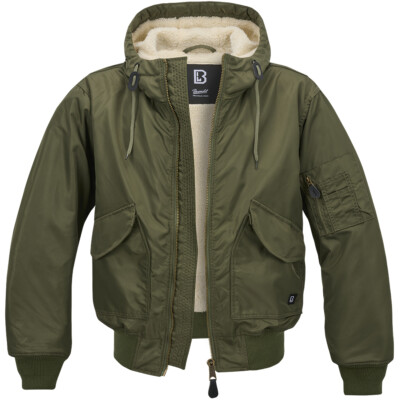 Brandit CWU Kapuze Jacke Flug Bomber Winter Teddy Fur Wind-repellent Olive