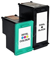 2 CARTUCCE PER HP 350XL 351XL C5280 C4200 C4270 C4380 C4424 C4524 C5200 BL