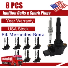 8PCS Ignition Coil & 8PCS Spark Plug for Mercedes-Benz G550 2009-2012 5.5L
