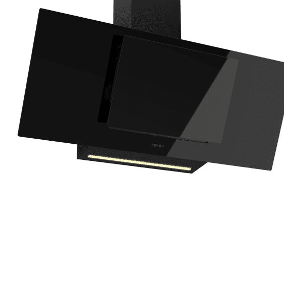 VICEROY WRAG90RF 90cm Chimney Cooker Hood, Black Angled Glass extractor