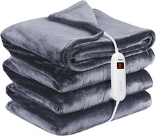 10 LVS Heating 4 HRS AutoOff Electric Heated Throw Blanket Soft Washable 50"x60"