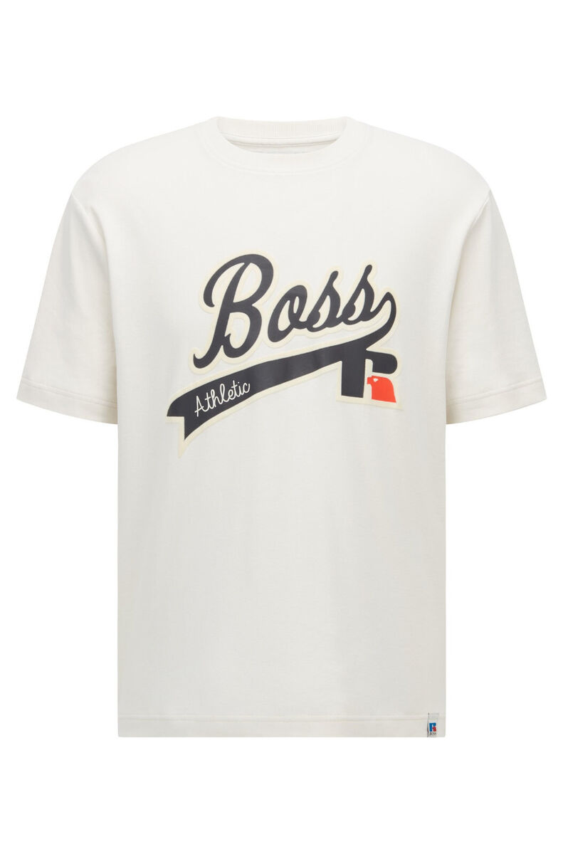 HUGO BOSS x RUSSELL ATLETIC Ivory Cotton mens T-shirt X HUGO BOSS x RUSSELL ATLETIC Ivory Cotton mens T-shirt X