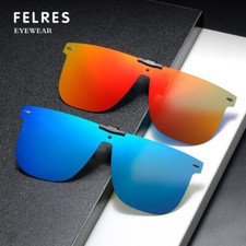 Flip Up Clip-on Polarized Oversize Sunglasses Retro Driving Night Vision Glasses