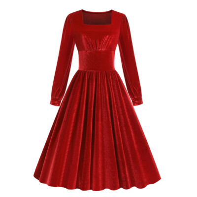 Ladies Dresses Velvet Dress Retro Vintage 1950s Vintage Dress Cocktail Dress  Swing Dress Flare Dress Women's