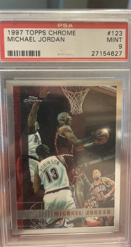 1997-98 Topps Chrome Michael Jordan #123 PSA 9 MINT Chicago Bulls