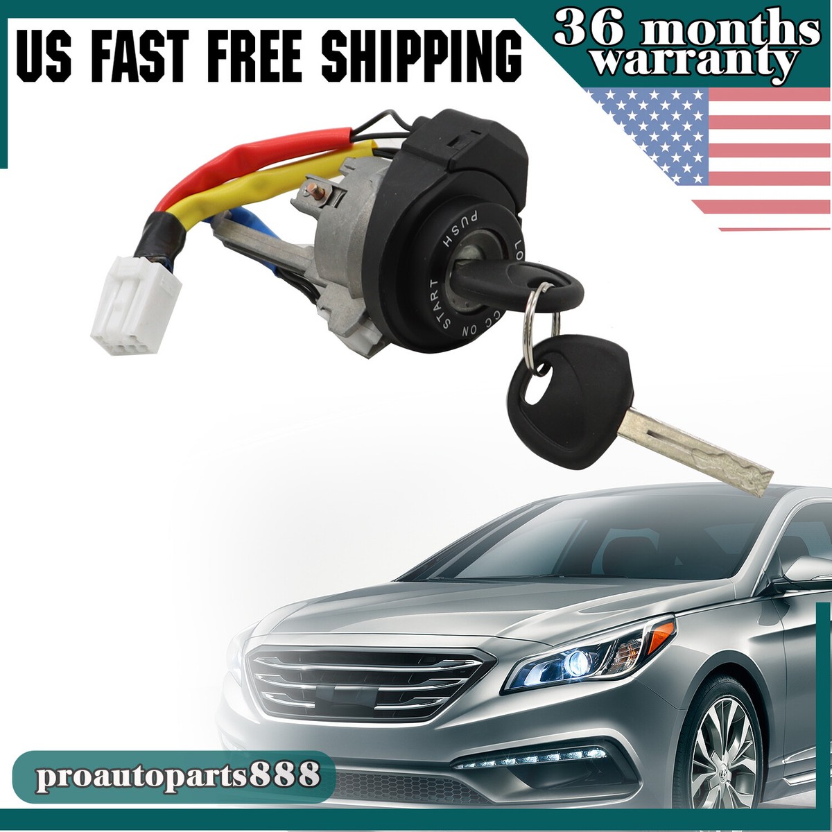 Interruptor De Encendido Nuevo Para Hyundai Sonata 2015-2017: Incluye Llaves, Fácil Instalación