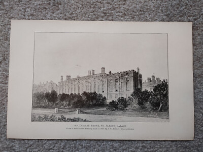 Südostfront, St James's Palace - antiker Druck - 1894