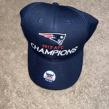 NEW ENGLAND PATRIOTS 2017 AFC FOOTBALL CHAMPIONS  CAP HAT BLUE  NWT