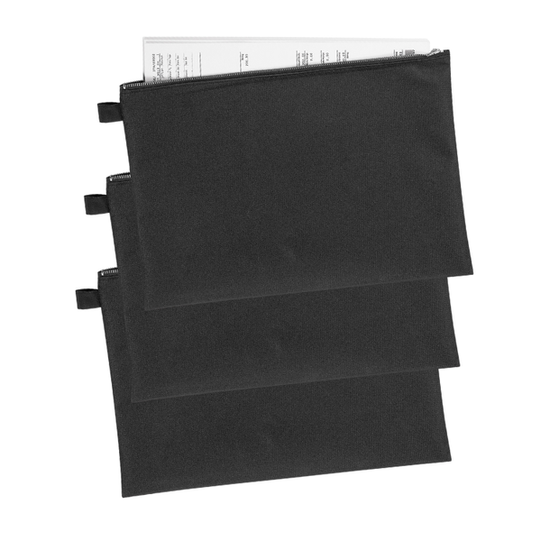 3 X Veloflex Geldtasche Banktasche Beutel Dokumententasche ReißVerschluss Din A4-image