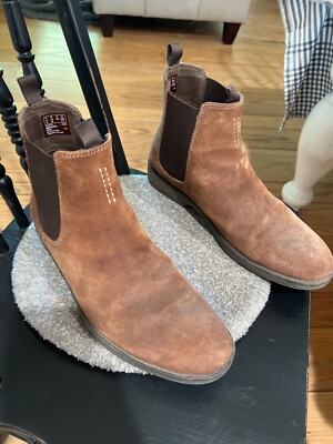 Clarks Chelsea brown Suede Leather Boots Mens Size 12 slip  display picture 1