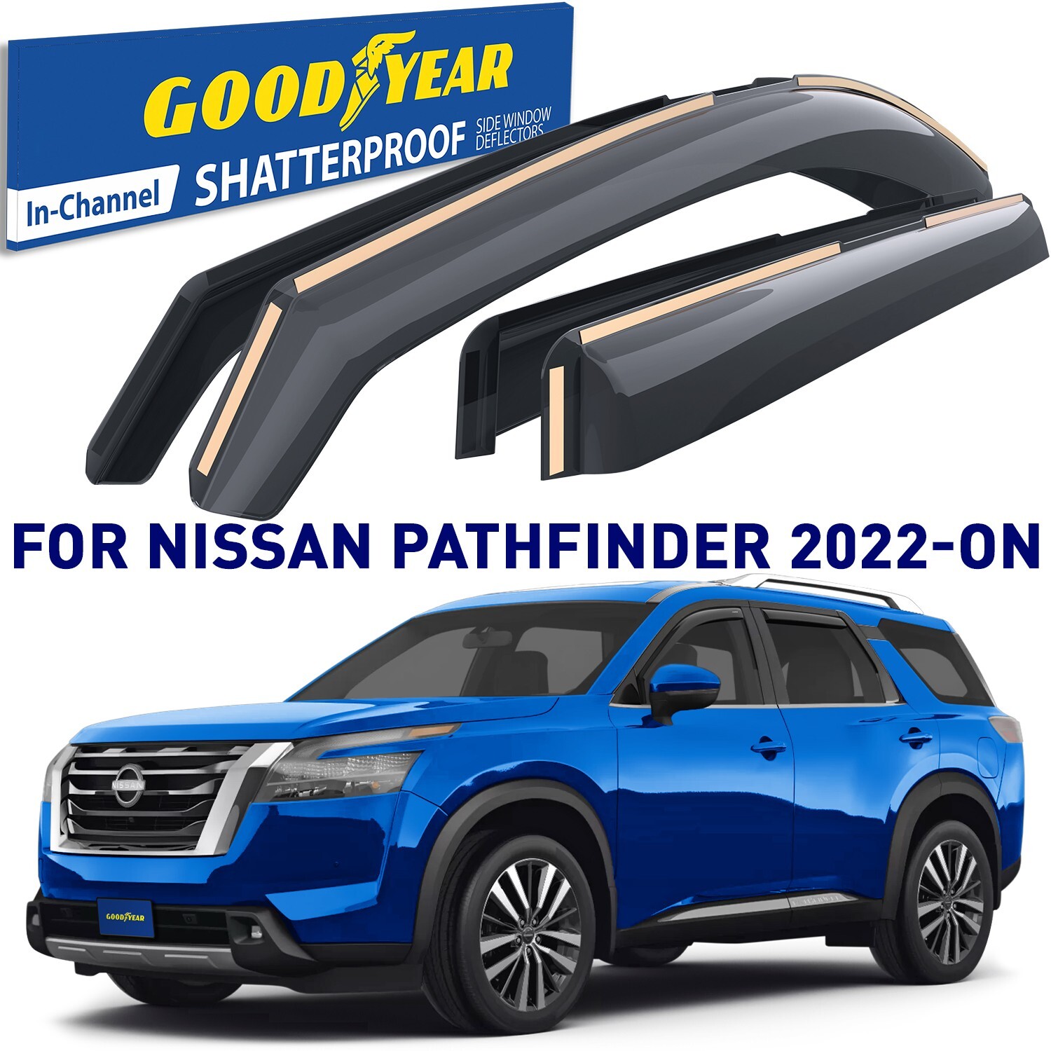 Rain Guards Vent Visors Shade for 20222024 Nissan Pathfinder SHATTERPROOF eBay