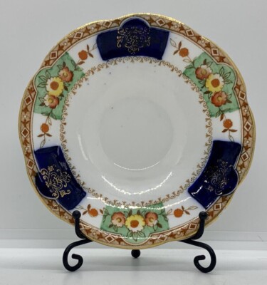 Vintage Untertasse Teller - Taylor Kent Longton Imari 30er Jahre Bone China Art Deco 14 cm