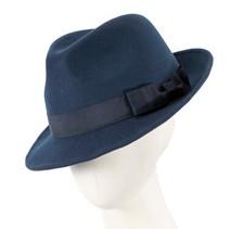 Navy mens felt fedora jazz blues brothers hat. Felt Homburg Hat RRP $79