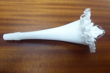 VINTAGE WHITE MILK GLASS EPERGNE TRUMPET FLUTE VASE STAND