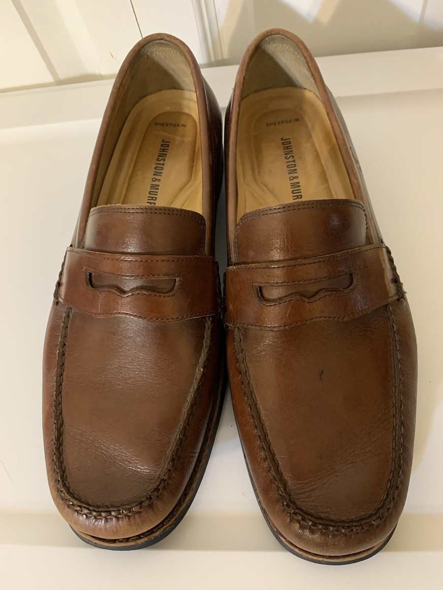 Johnston & Murphy Mens Sz 9.5M Ainsworth Brown Sheepskin  display picture 3