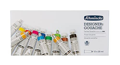 Schmincke - Designers’ Gouache, 12 tubetti da 20 ml, 72 014 097, 12 (N4d)