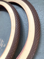 PAIR BICYCLE TIRES 26" X 2.125 Classic Schwinn Brick Pattern BROWN/CREAM Bikes
