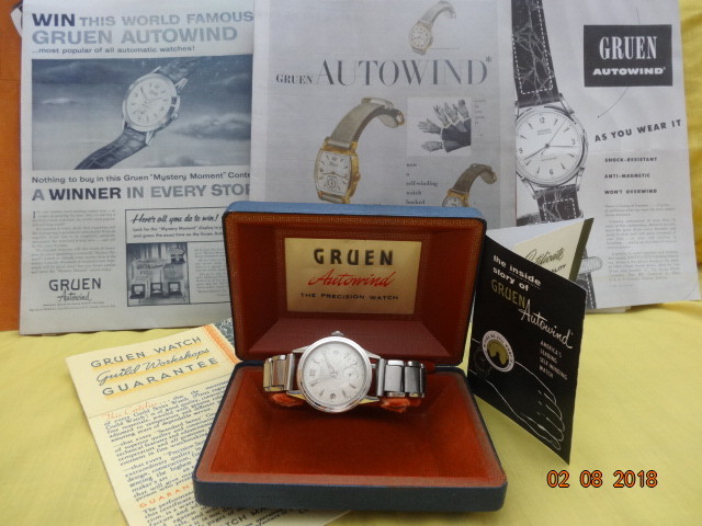 1950 GRUEN AUTOMATIC AUTOWIND PRECISION BUMPER 32mm Cal 462 BOX