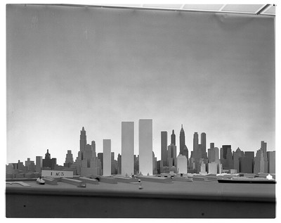 Photo:World Trade Center, New York, New York. Model of skyline 1976 1