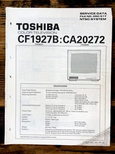 Toshiba CF1927B CA20272 TV  Service Manual *Original*