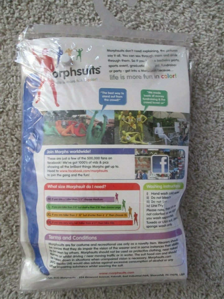 FATO ADULTO NINJA MORPHSUIT PELE FESTA CORPO INTEIRO PRETO VERMELHO GG 5'10"-6'3" (NOVO) - Imagem 3 de 3