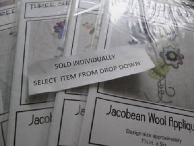 Three Sheep Studio Jacobean Wool Applique PATTERN Your Choice