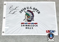 BROOKS KOEPKA Signed 2018 US OPEN Shinnecock PGA Golf Flag + BECKETT COA #211