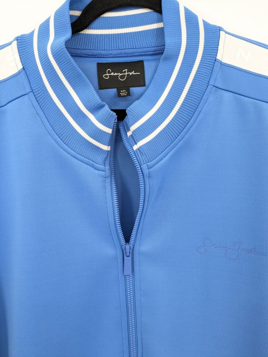 Sean John Tracksuit Men Size 4XL Zip Up Jacket Striped Tricot