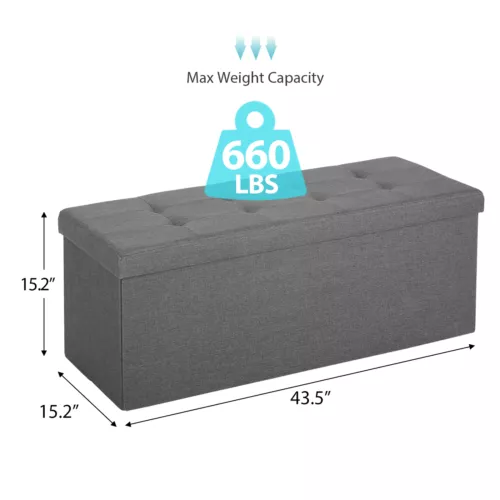 Folding Storage Ottoman Bench Foot Rest Foot Stool for Bedroom Entryway Indoor - Imagen 11 de 93
