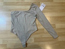 New Lululemon Wundermost Ultra-Soft Nulu One Shoulder Bodysuit Beige Large