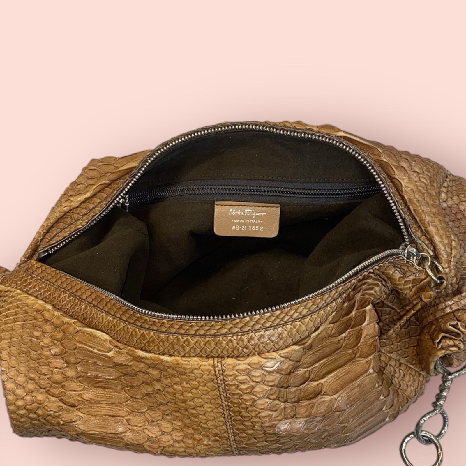 SALVATORE FERRAGAMO Brown Python Luxury Designer … - image 16