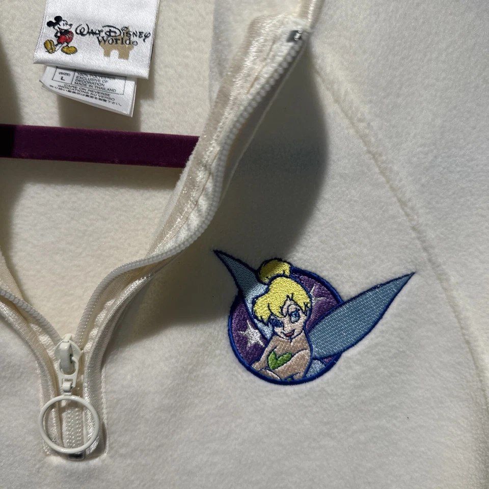 Pullover Campanilla Mujer Grande Crema Polar Disney World Sudadera 1/4 Cremallera Foto 3 de 4
