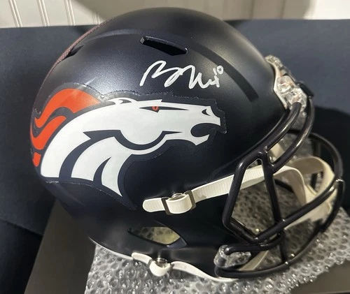Bo Nix Autographed Broncos Replica Full Size Helmet Beckett COA