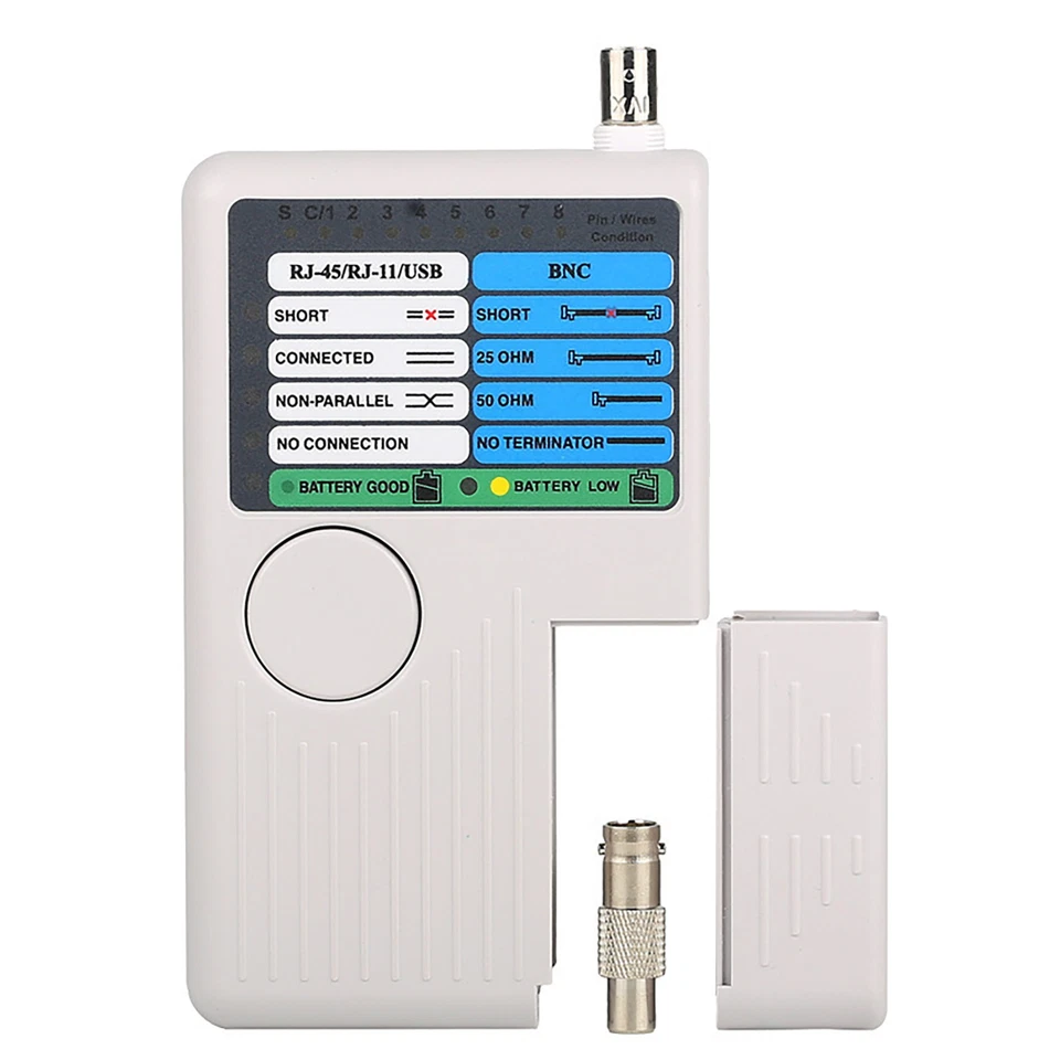 Protable Network Cable Tester for RJ11 RJ45/Cat5 Cat6/USB BNC LAN/UTP STP LAN - Image 2 of 4