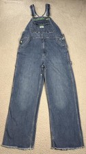 Liberty Bib Overalls Mens 36x32 Blue Denim Carpenter Utility Workwear FLAW