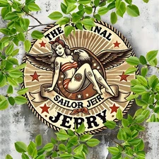 Sailor Jerry Retro Style Metal Wall Art 8x8inch- Durable Aluminum Retro Nautica