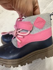 Carters Boots Size 7 Pink Navy Blue Toddler Girl
