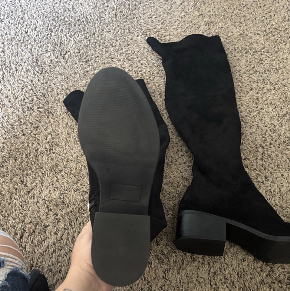 Botas de gamuza negras por encima de la rodilla Steve Madden Aggie para mujer talla 8 Foto 4 de 4